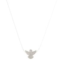 Choker fio de nylon espirito santo madrepérola folheado a ouro 18k