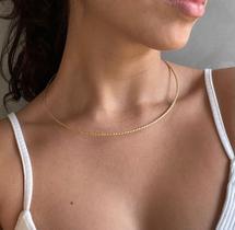 Choker Fio Torcido 2mm - 40cm - Ouro 18k