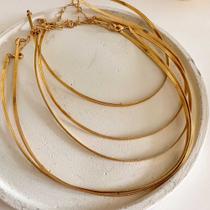 Choker fita banhada em ouro 18k