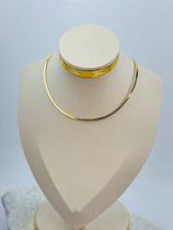 Choker Fita de 3mm de Espessura - 40cm com Extensora - Banho Ouro 2 Milésimos com Verniz - 1 Unidade Choker Fita de 3mm de Espessura - 40cm com Extensora - Banho Ouro 2 Milésimos com Verniz - 1 Unidade