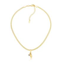 Choker Fita Diamantada com Charm Cacau Revestida em Ouro