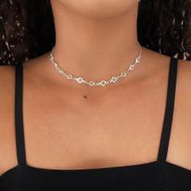 Choker Gargantilha Tiffany Pedra Cristal a Prata 925 - AN ACESSPRIOS