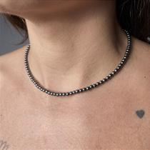 Choker hematita bolinhas-amor próprio