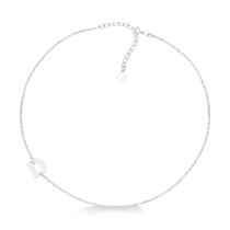 Choker Letra D de Lado Prata 925