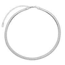 Choker malha olívia folheada em ródio branco