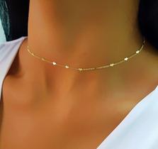 Choker Mini Corações Lisos Banhado em Ouro18k