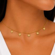 Choker Mini Elo com São Bento Banhado a Ouro Choker Mini Elo com São Bento Banhado a Ouro