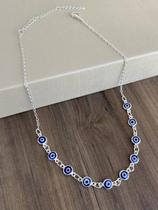 Choker olho grego azul escuro