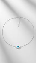 Choker Olho Grego Prata 925 Azul 40cm Choker Olho Grego Prata 925 Azul 40cm