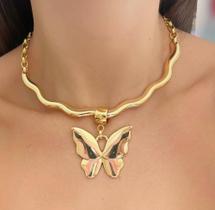 Choker ondulada Borboleta Feminina Choker ondulada Borboleta Feminina