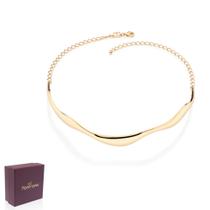 Choker Ondulada Rommanel Presente Elegante Banhada A Ouro 18k 532452