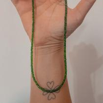 Choker Pedra Natural Ágata Verde 41 cm - Prata 925