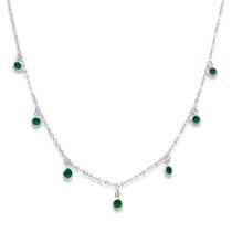 Choker Pedra Verde Esmeralda Banhada a Prata Semijoia