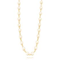 Choker pérola lisa folheado em ouro 18k