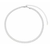 Choker piuka frida elos groumet folheado em ródio branco Choker piuka frida elos groumet folheado em ródio branco