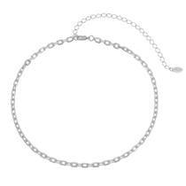 Choker piuka mini dua elos folheada em ródio branco Choker piuka mini dua elos folheada em ródio branco