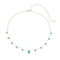 Choker piuka muriel zircônias turmalina folheada a ouro 18k