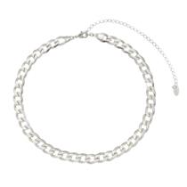 Choker piuka raiza elos grumet folheada em ródio branco