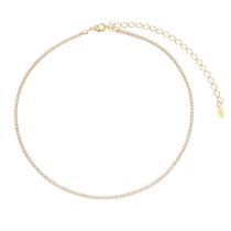 Choker piuka riviera chiara mini zircônias cristal folheada a ouro 18k