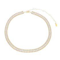 Choker piuka taylor média zircônias baguete cristal folheada a ouro 18k Choker piuka taylor média zircônias baguete cristal folheada a ouro 18k