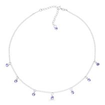 Choker Ponto de Luz Lilás Prata 925