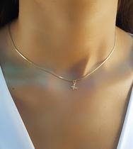 Choker Rabo de Rato com Borboleta Banhado a Ouro Choker Rabo de Rato com Borboleta Banhado a Ouro