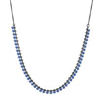 Choker Resinado Azul Escuro Folheado A Grafite