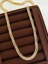 Choker Riviera Baguete - Banhada a ouro 18k