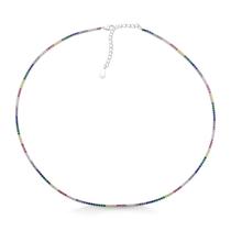 Choker Riviera Cravejada Colorida Prata 925