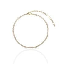 Choker Riviera Zircônias Brancas Banho Ouro 18K