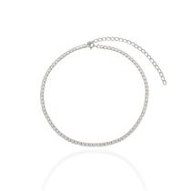 Choker Riviera Zircônias Brancas Banho Ródio Branco