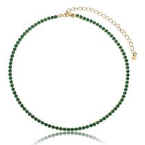 Choker riviera zircônias verde esmeralda 3mm
