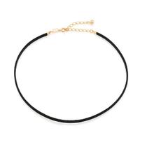 Choker Rommanel Banhado Ouro 18k Couro Preto 53259