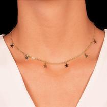 Choker Semijoia Estrelas Lisas - Ouro Choker Semijoia Estrelas Lisas - Ouro