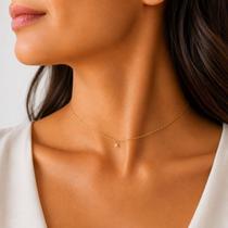 Choker Singapura com Ponto de Luz Banhado a Ouro Choker Singapura com Ponto de Luz Banhado a Ouro