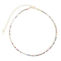Choker Strass Coloridos Banhado a Ouro