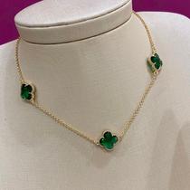 Choker Trevo 4 Folhas Folheado A Ouro Cor Verde Semijoia de Luxo Trevo da Sorte