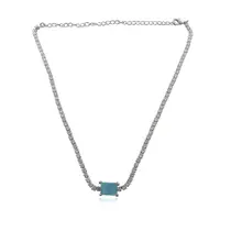 Choker Turmalina Retângulo Riviera Ródio