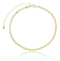 Choker Vilma Corrente De Elos Ovais banhado em ouro 18k Choker Vilma Corrente De Elos Ovais banhado em ouro 18k