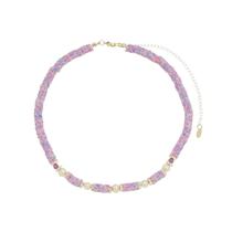 Choker virgínia fimos lilás pérolas de água doce murano Choker virgínia fimos lilás pérolas de água doce murano