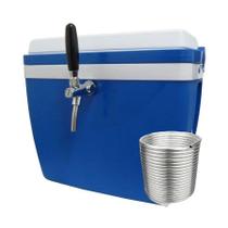 Chopeira A Gelo 34L com Torneira Italiana Cromada, Serpentina 10m e Destrave para Barril 5L Azul Chopeira A Gelo 34L com Torneira Italiana Cromada, Serpentina 10m e Destrave para Barril 5L Azul