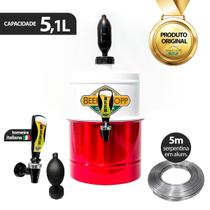 Chopeira a Gelo Manual Em Alumínio Portatil C/ 2 Copos 5,1L + Adesivo Beer Chopp