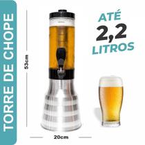 Chopeira Torre Beer 2.2 Litros Cerveja Chopp Copo Removível Com Alça