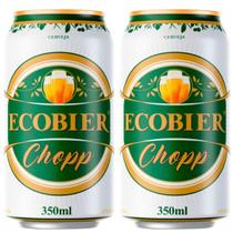 Chopp claro ecobier cremoso lata 350ml pack 24 unidades