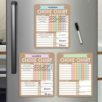 Chore Chart Hadley Designs Magnetic para crianças com 3 apagáveis a seco