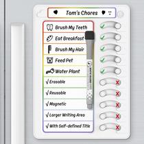 Chore Chart KAQUBE Dry Erase para crianças com 10 controles deslizantes e marcador