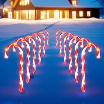 Christmas Candy Cane Lights KiflyTool em 12 unidades com 72 luzes transparentes