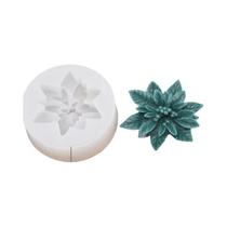 Christmas Flower Silicone Mold, Aromaterapia Vela, Gesso, Simulação Flor, Decoração Para Casa