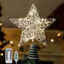 Christmas Star Tree Topper Roylvan com 8 modos de iluminação