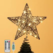 Christmas Star Tree Topper Roylvan com 8 modos de iluminação